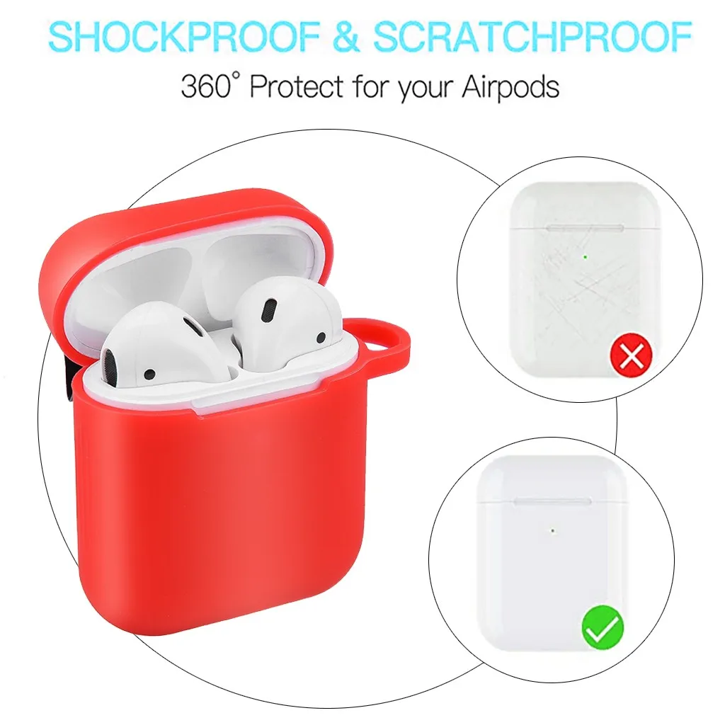Беспроводной чехол для наушников Airpods 2 и 1 зарядный силиконовый защитный чехол и брелок с помпоном FW3
