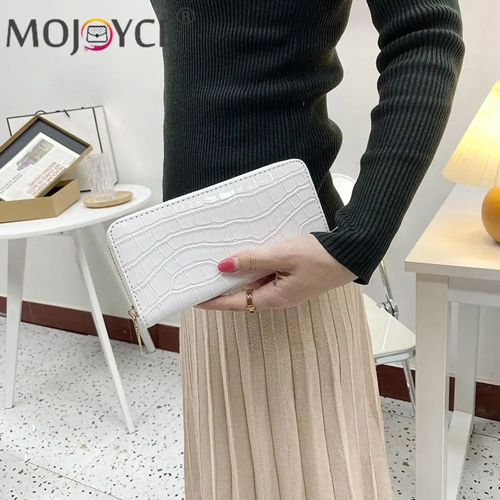 

Stone Pattern PU Leather Long Wallet Money Bags Fashion Women Pure Color Clutch Ladies Small Card Holders Purse 19.5x9.5x3cm