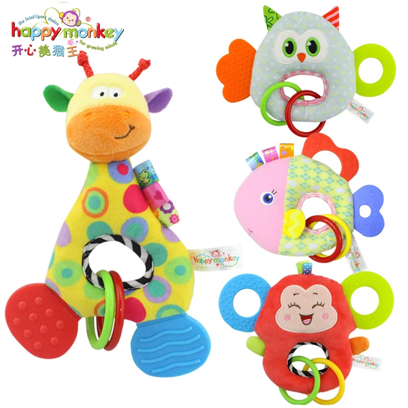 

Happy Monkey New Bark Gum BB Dolls Baby Toys Newborns Creative Plush hand bell WJ458