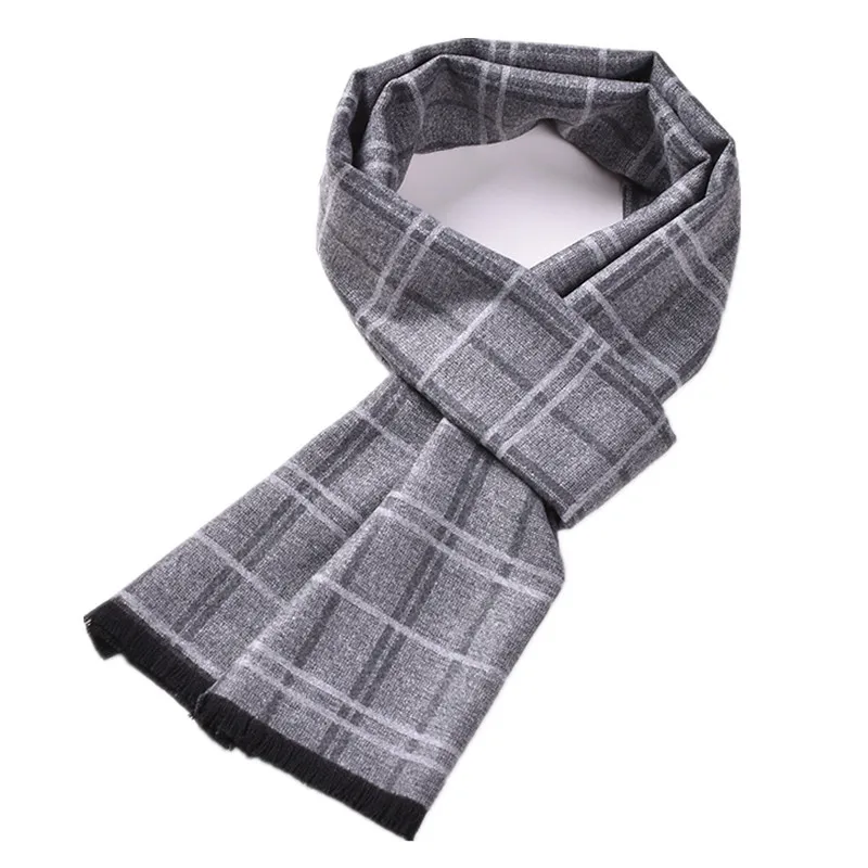 

Fashion men's 2020 new casual winter warmth imitation cashmere plaid scarf bib clothing scarf Muffler Bib pleated shawl