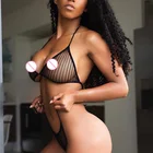 Pornos бюстгальтер для женщин пуш-ап бюстгальтер прозрачный топ стринги, сексуальное женское белье Прозрачный наряд для стриптиза экзотический для 18