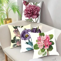 40hotcushion case wrinkle free easy care polyester leaf floral printed pillow cover home supplies