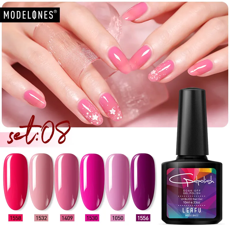 

Modelones 6Pcs/Lot Gel Nail Kit Long Lasting Led UV Nail Gel Lacquer Sets DIY Painting Semi Permanent Nail Gel