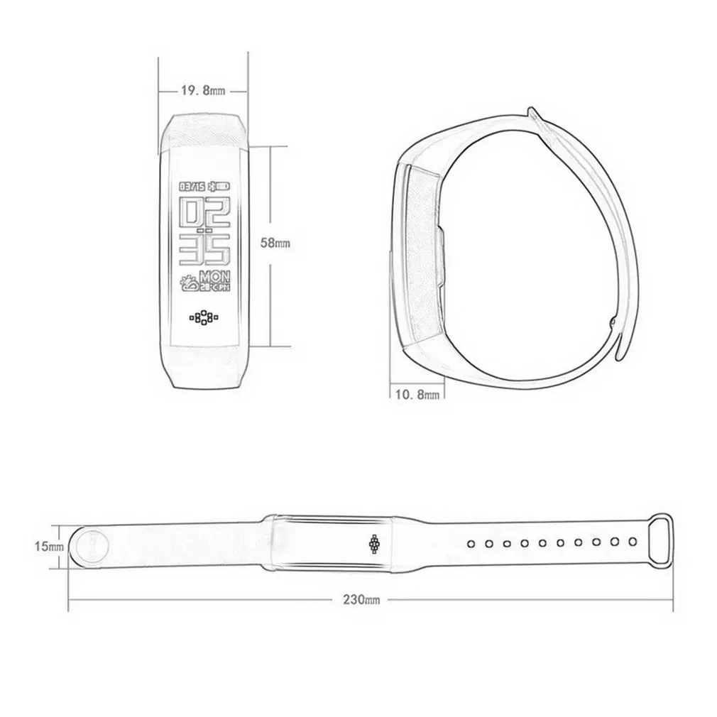 

Smart Bracelet Heart Rate Sport Tracker Bluetooth 4.0 Inteligente Smart Band For Android IOS