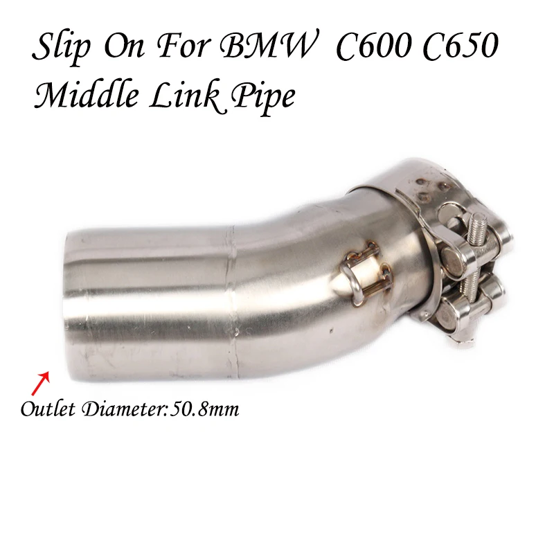 

Slip On For BMW C650 C600 Motorcycle Scooter Exhaust Escape Modified Motorbike Middle Connection Link Pipe Without 51mm Muffler