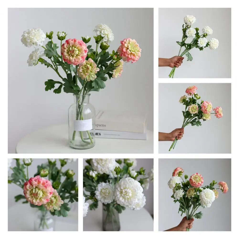 

1 Bouquet Artificial Flower Lively Floral Decor Exquisite Indoor Wedding Fake Flower Simulation Bouquet Home Decoration Flower