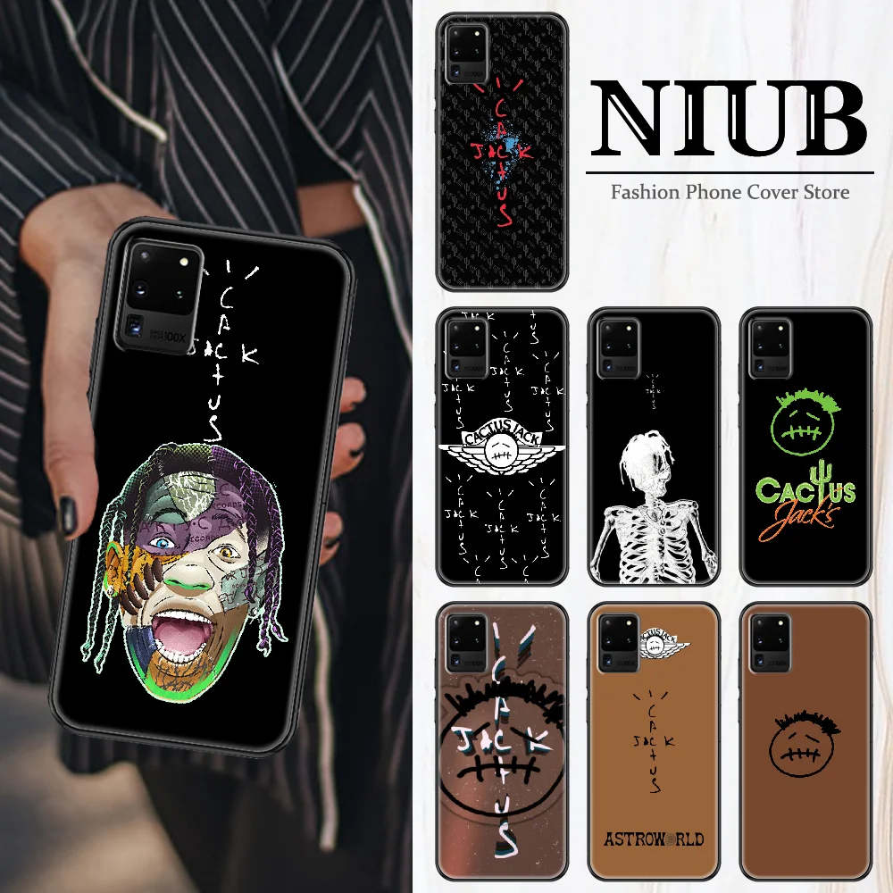 

Чехол для телефона с изображением кактуса, Джека, Тревиса Скотта, хип-хопа для Samsung Galaxy Note 4 8 9 10 20 S8 S9 S10 S10E S20 Plus UITRA Ultra black luxury