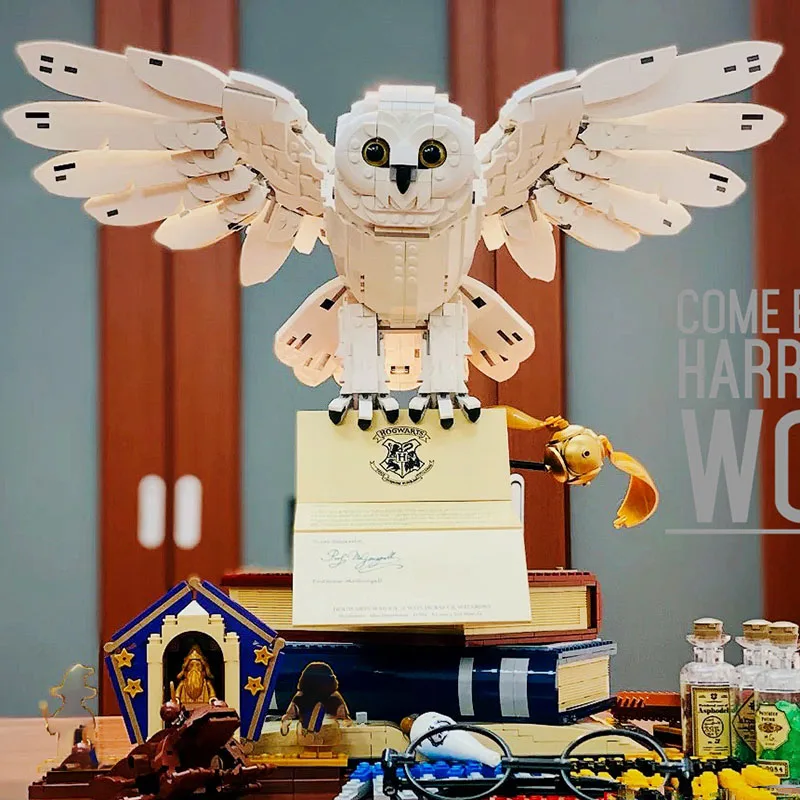 

В наличии Волшебный мир доставка фильмов Сова Феникс Модель Кирпичи набор MOC творческая птица строительные блоки игрушки для детей рождест...