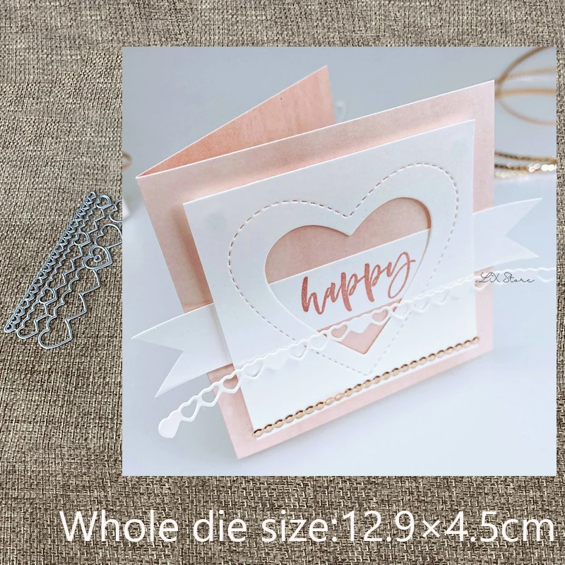 

XLDesign Craft Metal Cutting Dies stencil mold heart strip edge decoration scrapbook Album Paper Card Craft Embossing die cuts