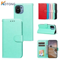 solid color wallet card slot leather case for xiaomi mi 11 ultra 10 10t 9 9t cc9 poco m2 f2 m3 f3 x3 nfc a2 a3 lite pro 5g cover