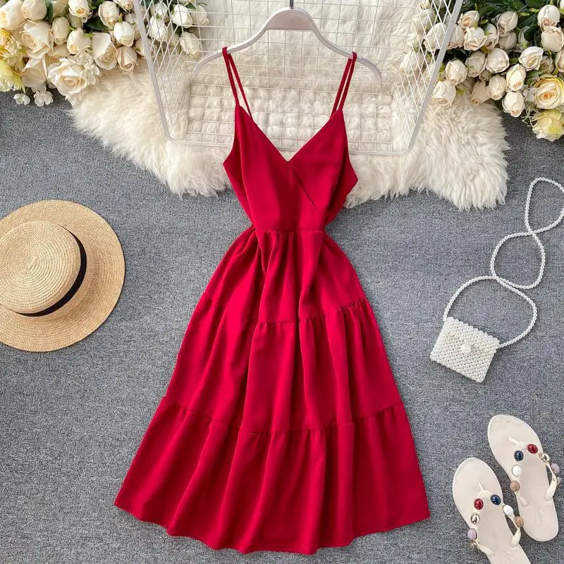 Модное летнее платье на бретелях спагетти женские облегающие сексуальные