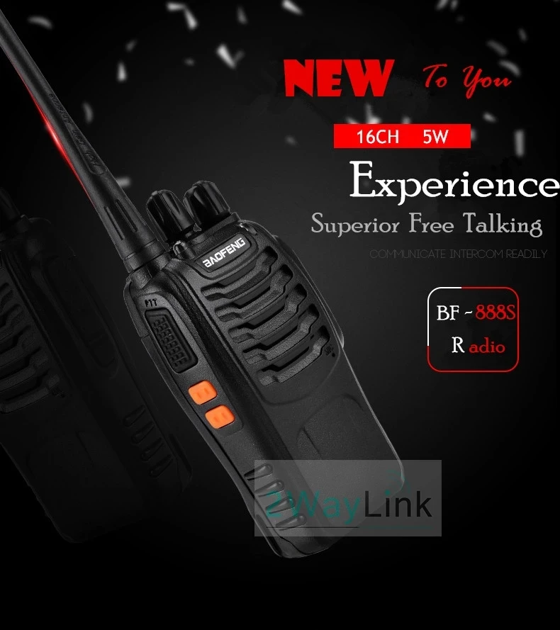 

Baofeng 888S Walkie Talkie 2PCS Powerful 5W Two-way radio Portable Radio UHF 400-470MHz 16CH Comunicador Transmitter Transceiver