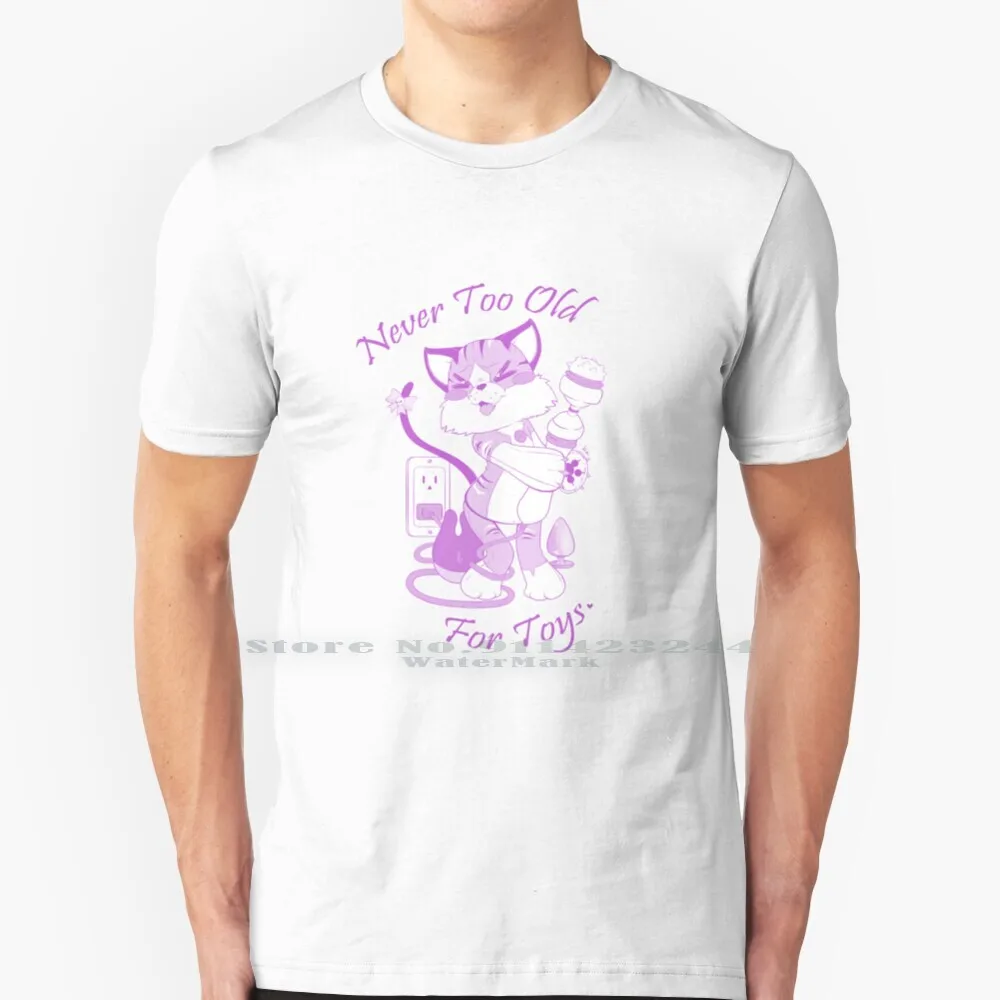 

Футболка никогда не слишком старая для игрушек-кошка хлопковая 6XL Nsfw Милая курчавая кошка Neko Kitten Nozominoyami