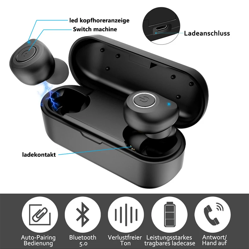 TWS V11 Bluetooth наушники 5,0 настоящие беспроводные бинауральные наушники стерео наушники с шумоподавлением водонепроницаемые наушники-вкладыши