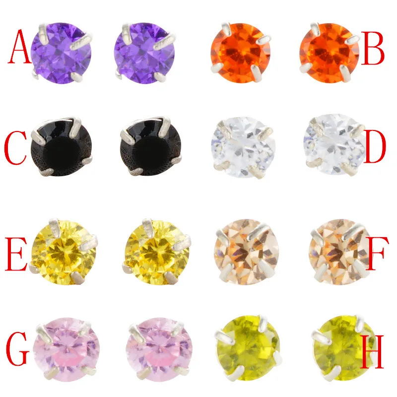 Серьги-гвоздики для носа из серебра 925 пробы с искусственным Цирконом |