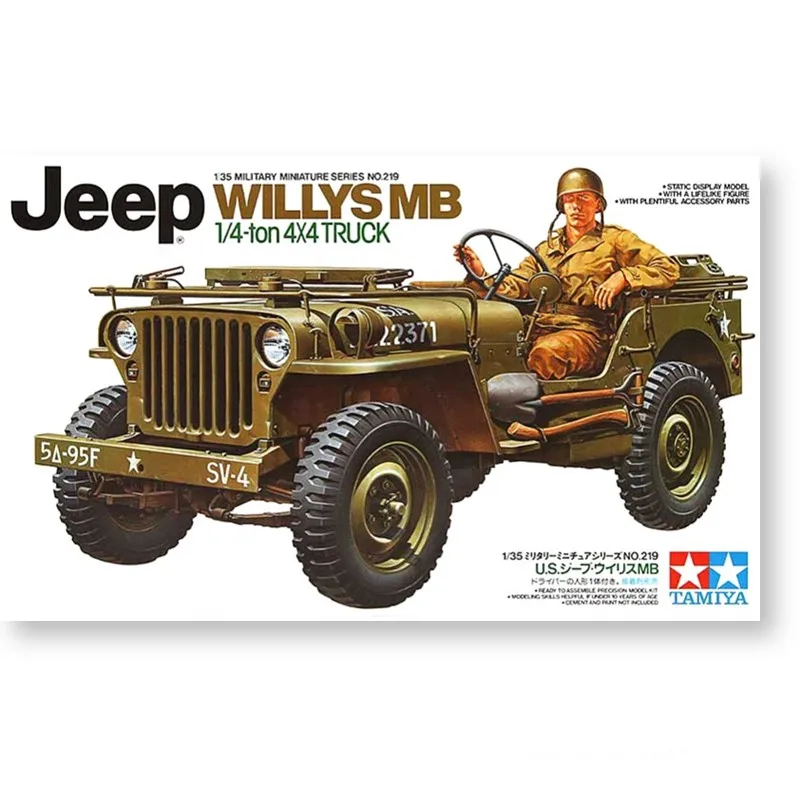 

Tamiya Static Model Car Assembly 1:35 U.S. JEEP WILLYS MB 4X4 Truck Building Kit Boys Gift Children Toy Adults Collection Hobby