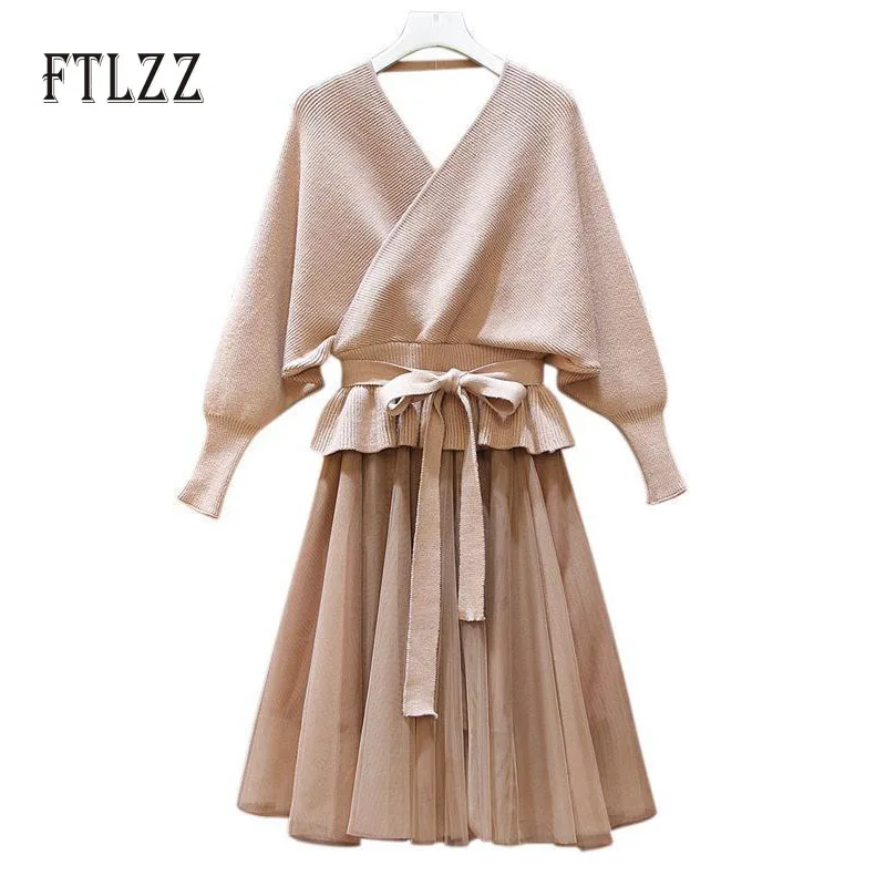 Женская модная уличная одежда большого размера трикотажная юбка комплект из 2