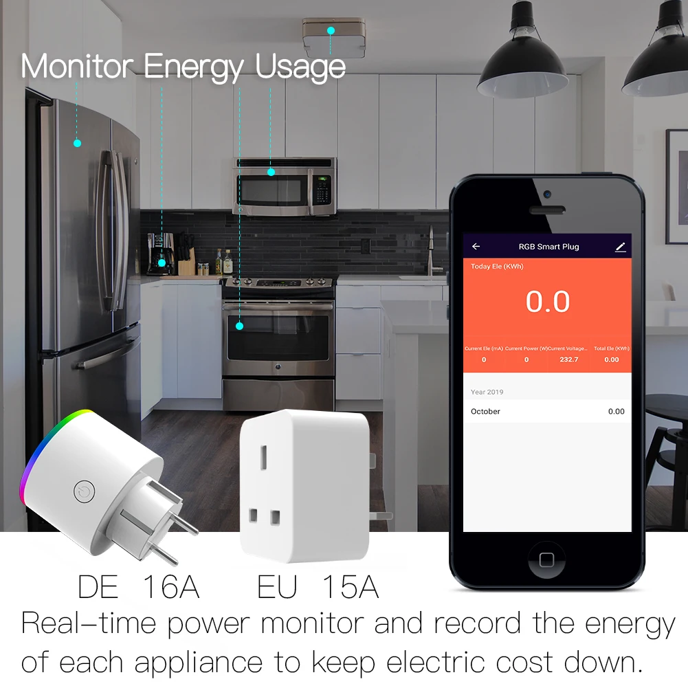 BR Wi Fi умная штепсельная розетка Беспроводная Smart Life/Tuya дистанционное управление