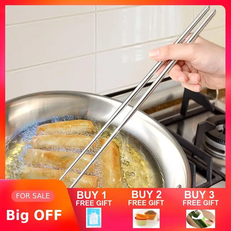 Удлиненные палочки для еды многоразовые японские из нержавеющей стали суши в