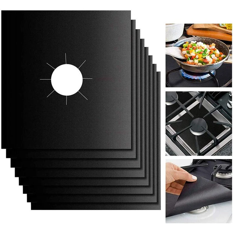

4PCs Stove Protector Cover Cooker Cover Gas Stove Stovetop Burner Protector Oilproof Nonstick Reusable Cleaning Kitchen Tools