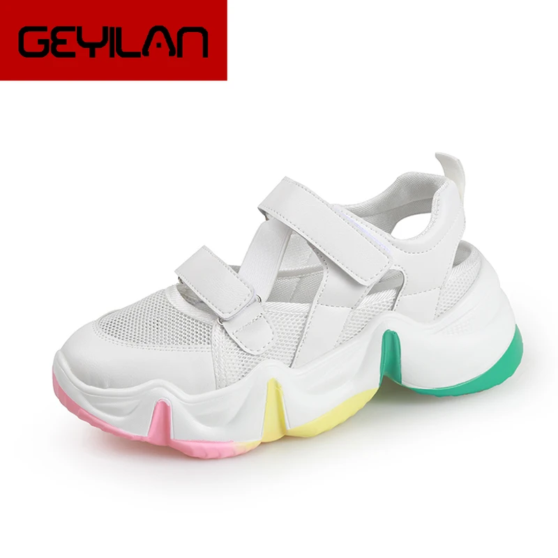 

Сандалии женские на платформе, Повседневная Удобная обувь на плоской подошве, разноцветные, лето 2020