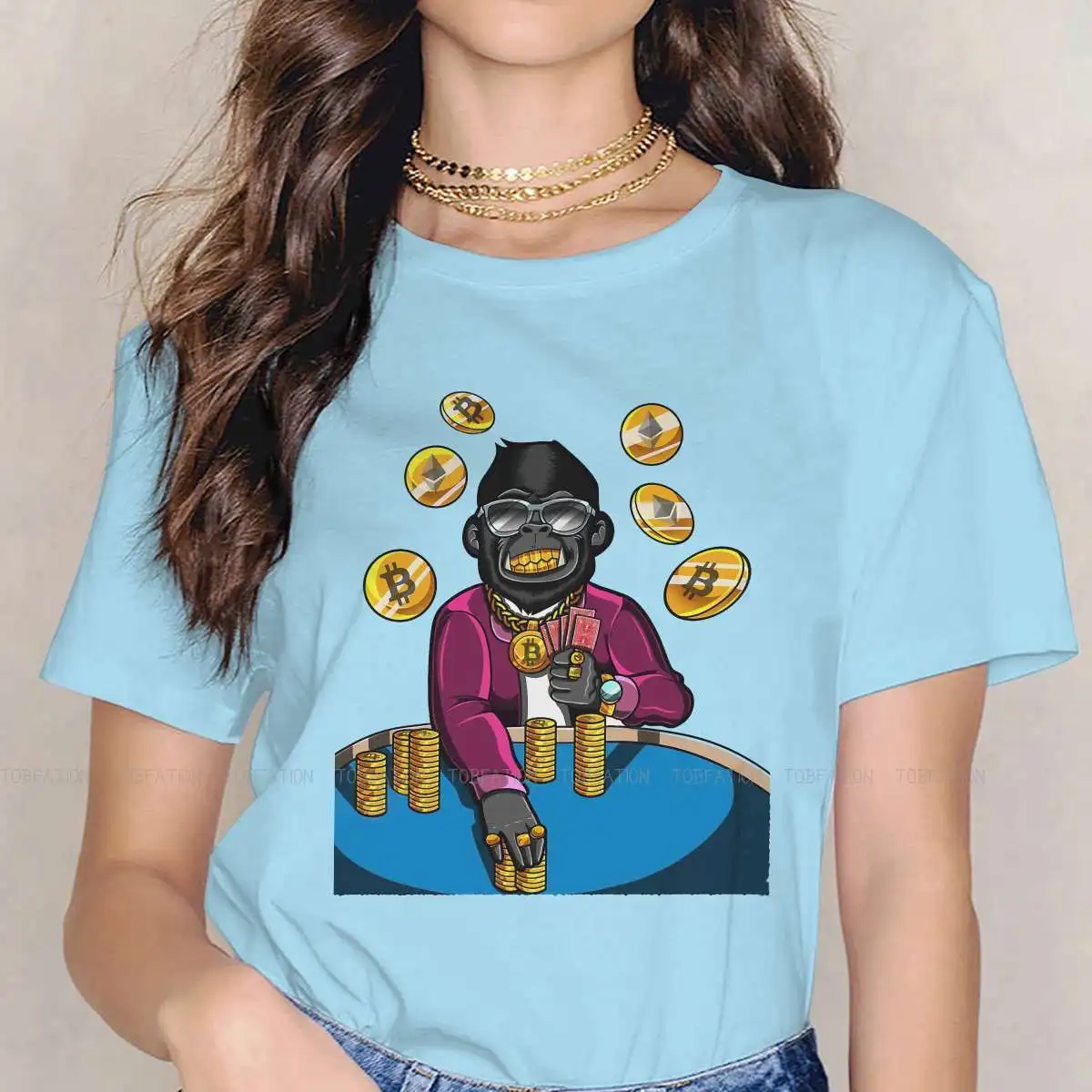 

Menes Merch The King 4XL TShirts Bitcoin Woman Graphic Tops T Shirt O Neck Big Size