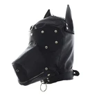 Распродажа! Искусственная кожа Фетиш Секс собака маска Реалистичная голова бондаж Капюшон Черный животное собака секс эротические игрушки