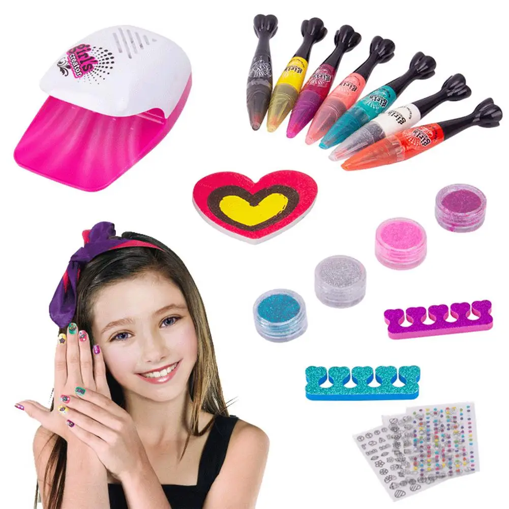 

Nail Pens Salon Girls Nail Art Kit Manicure Set Dryer, Flash Powder,nail Stickers,oil-based Nail Polish Pen,Nail Polish,cotton