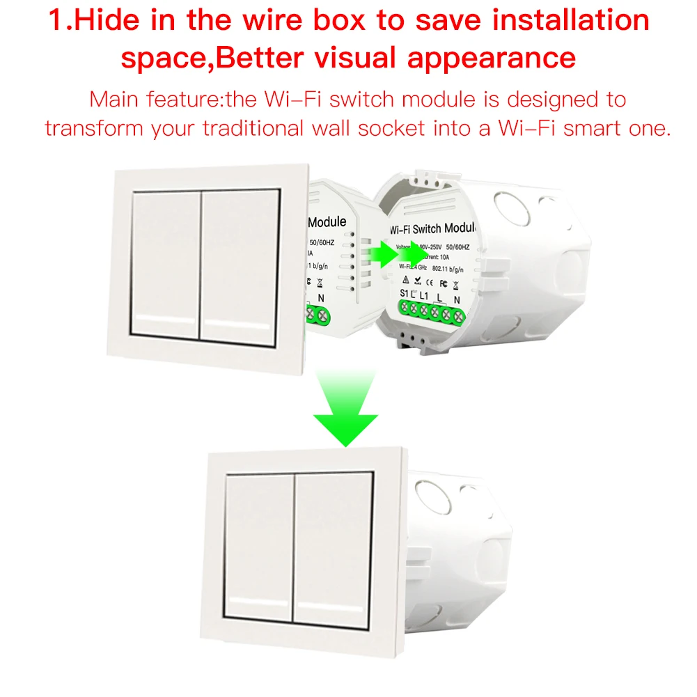 DIY Мини WiFi умный светильник Модуль диммера умная жизнь Tuya дистанционное