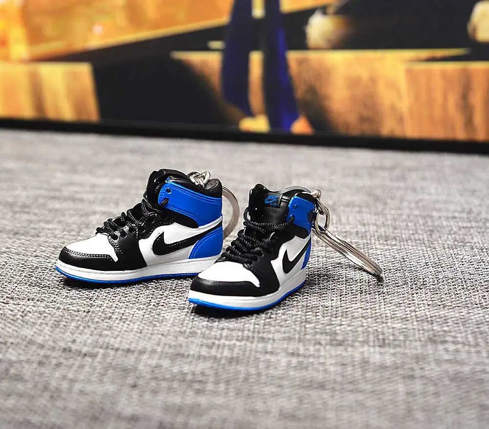 a pair w metal ring Дропшиппинг тапки обуви брелок 1 3D мини-кроссовки "OW CHICAGO" Спортивная обувь тапки брелки - Цвет: a pair w metal ring