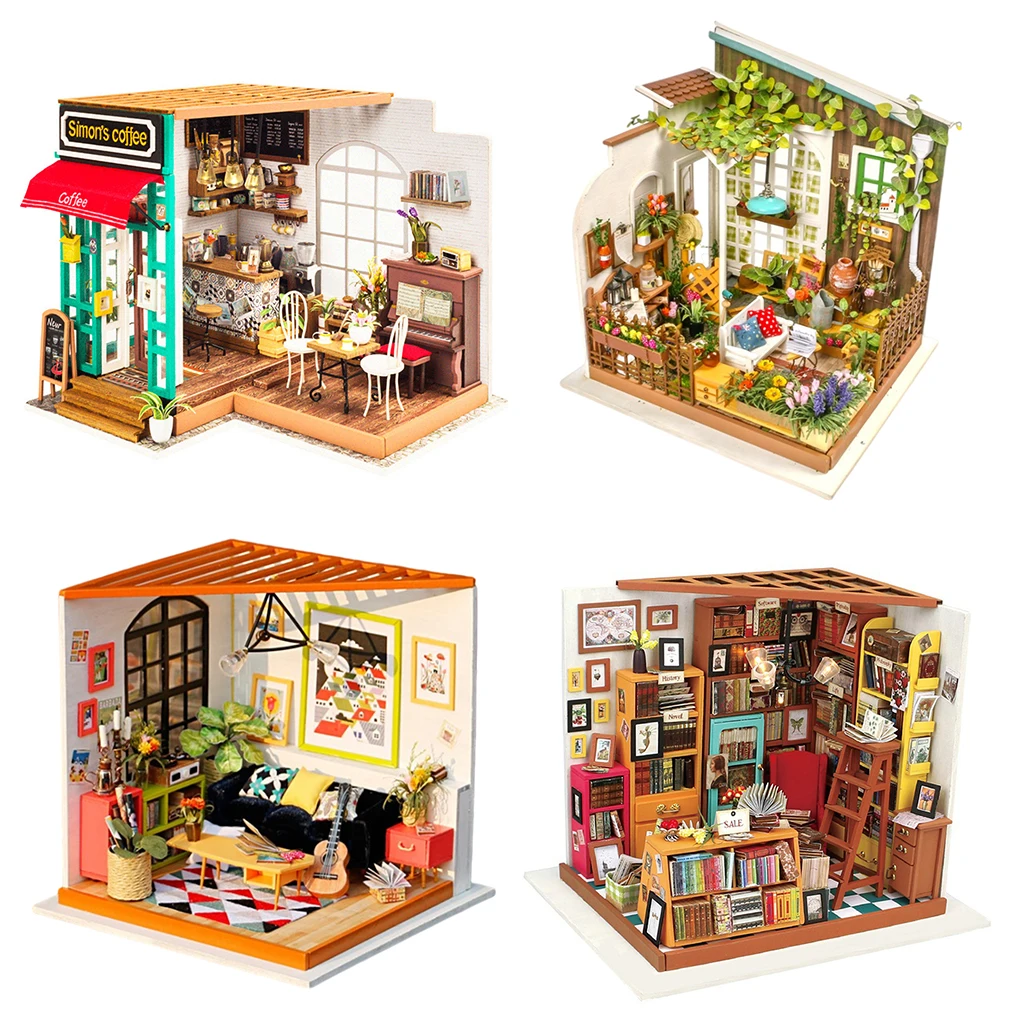 

Dollhouse Miniature with Furniture DIY 3D Wooden Doll House Kit Creative Room Best Gifts for Children Friend Lover