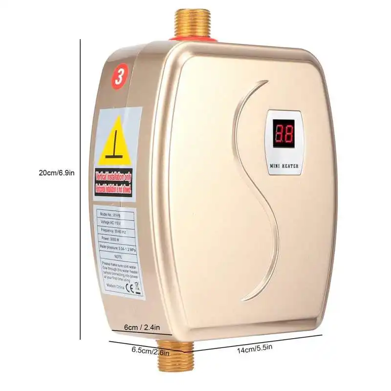 Портативный водонагреватель с мгновенным нагревом светодиодный ным цифровым