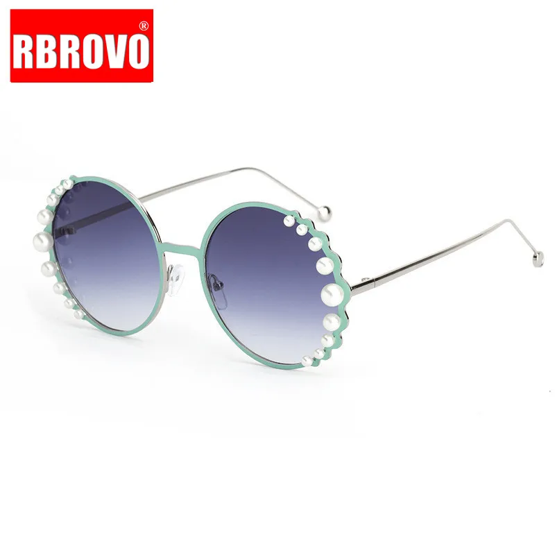 RBROVO 2021 новые модные солнцезащитные очки для женщин металлические жемчужные
