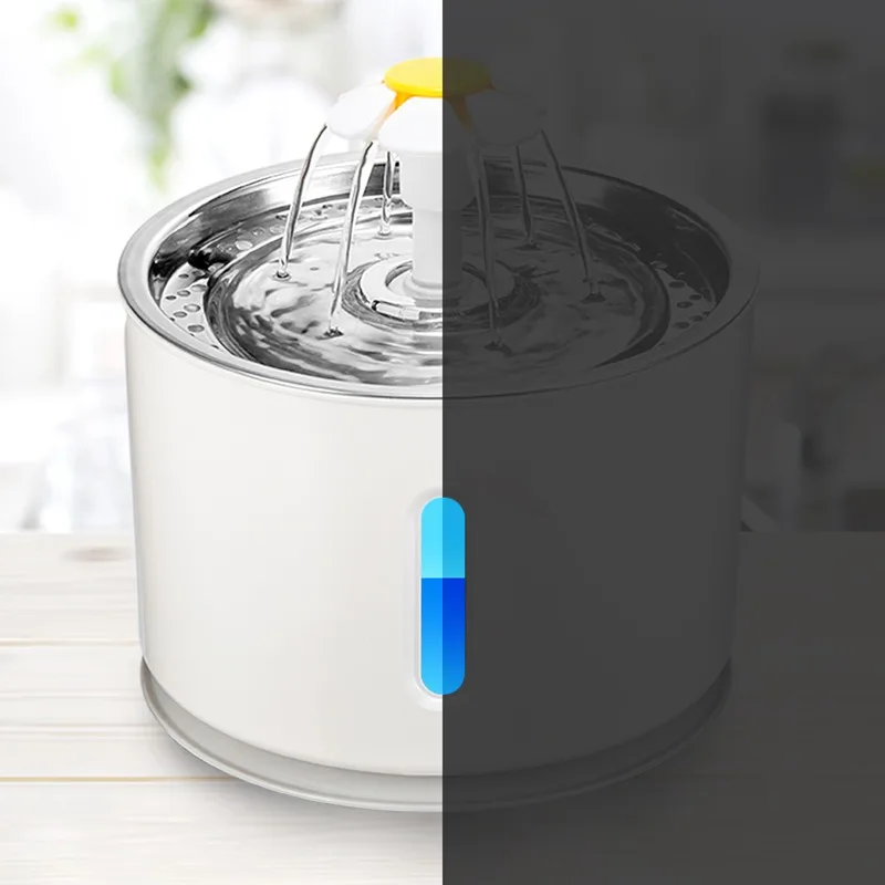 2.4L USB Автоматический фонтан воды кота светодиодный Электрический тихий поилка