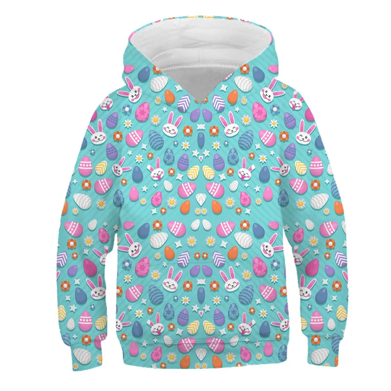 

2022 New Cartoon Rabbit 3D Printing Baby Boys 3-14T Hoodie Sweatshirt Pullover Girls Fashion Cute Sportswear Animal Streetwear