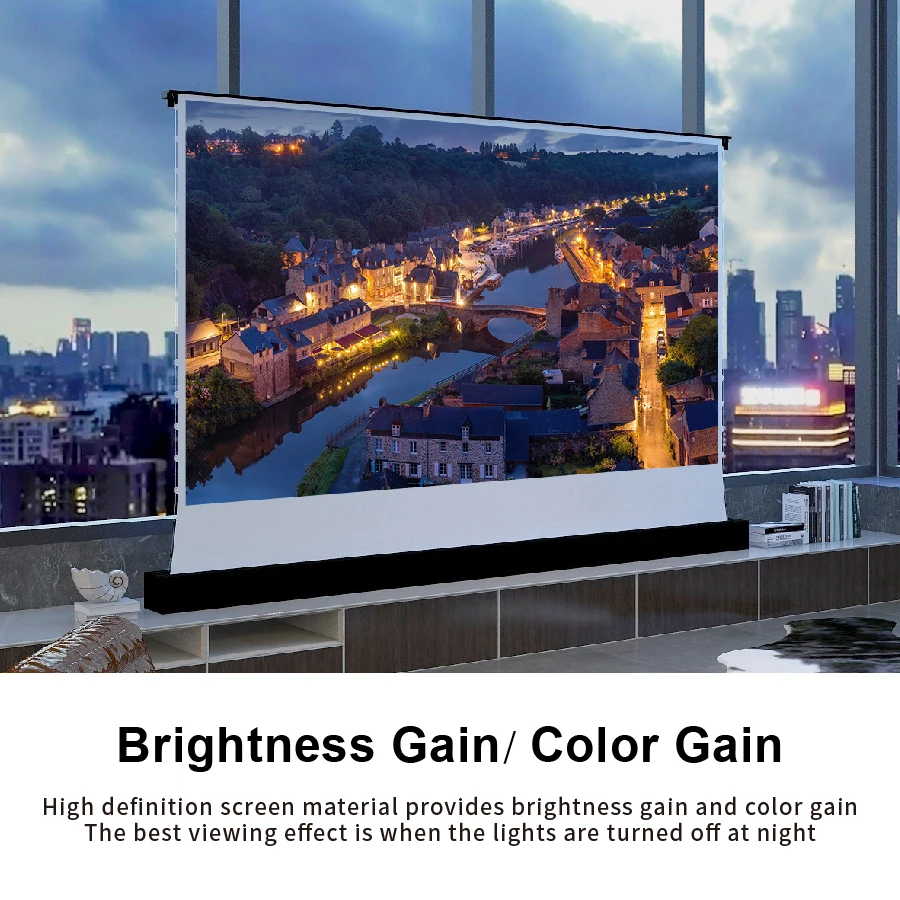 VIVIDSTORM 3 5-дюймовый Электрический складной экран проектора с белым кинотеатром для