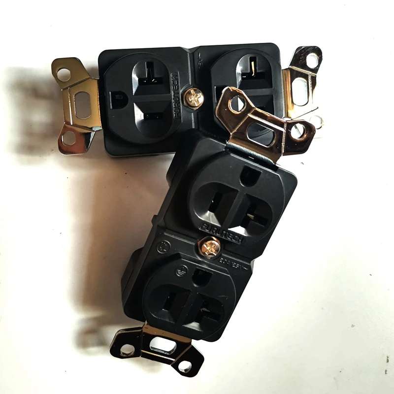 

High Quality Gold Rhodium Plated US AC 20A Power Duplex Receptacle Outlet Socket Distributor HiFi