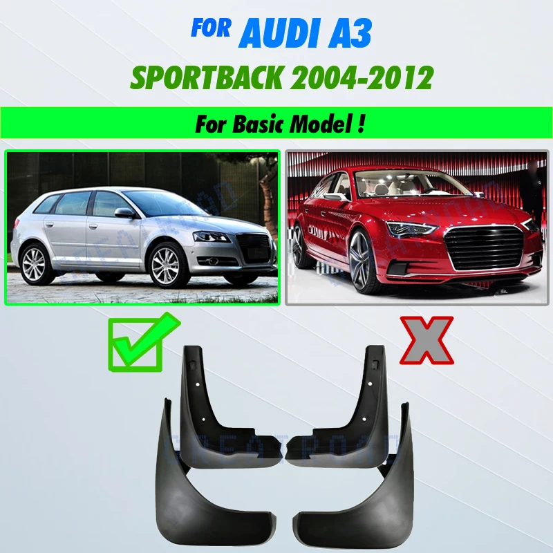 

Брызговики для Audi A3 Sportback 2004-2016, брызговики для Audi A3 Sportback 2005, брызговики для детей 2011, 06, 07, 08, 09, 10,
