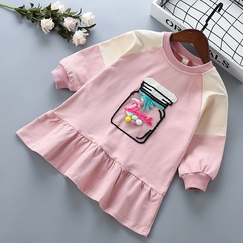 2-6 years High quality cotton girl dress 2019 new spring autumn cartoon casual active kid children clothing girls princess | Детская