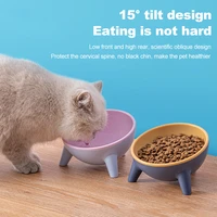 pet cat bowl with stand for cat dog storage of food raised non slip neck guard pet eating food bowls for small dogs supplies