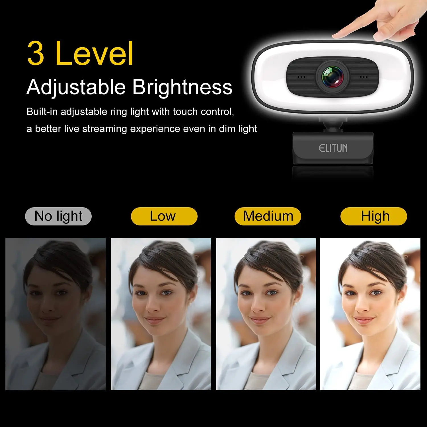 4K Webcam PC Laptops Portable 2K 1080P Live Streaming Flexible Full HD Web Camera For Computer With Microphone Light | Компьютеры и