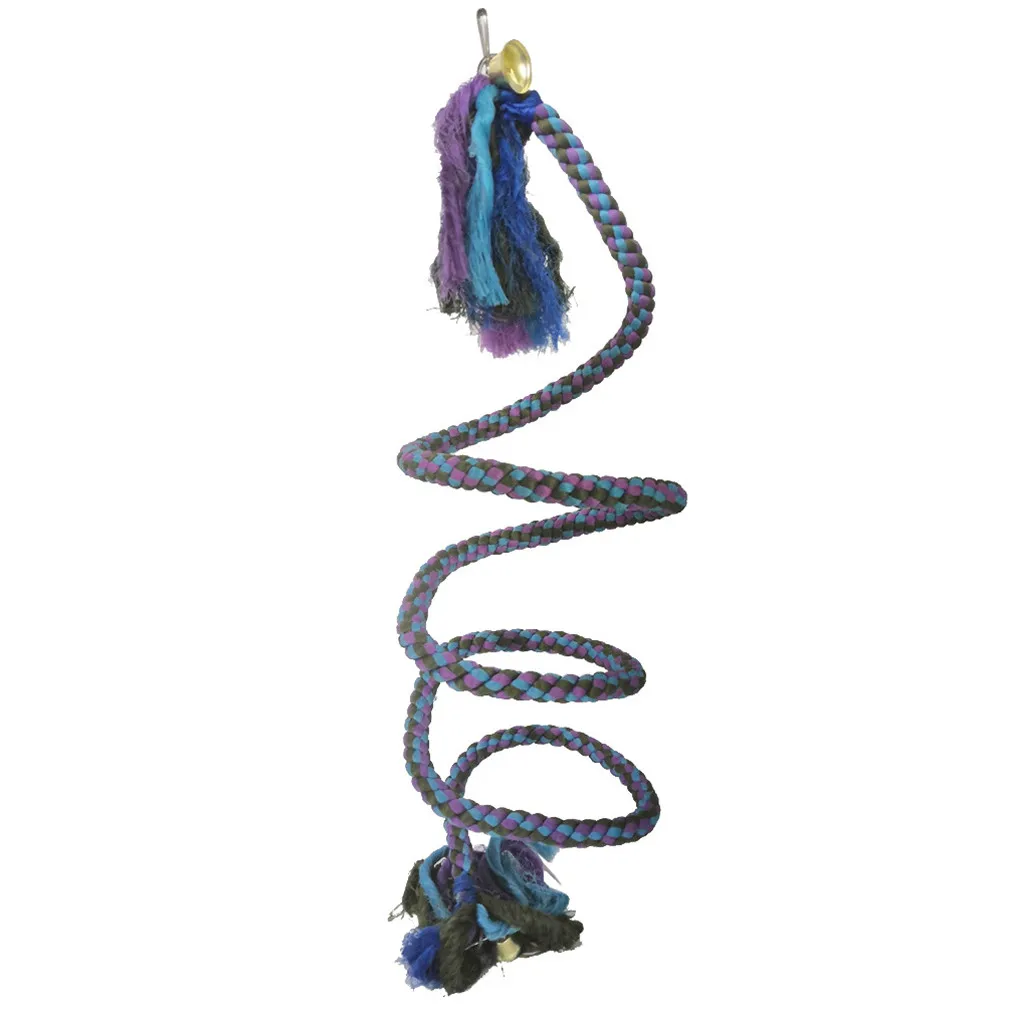 Попугай укуса ремень игрушка красочный хлопчатобумажный канат животные попугай