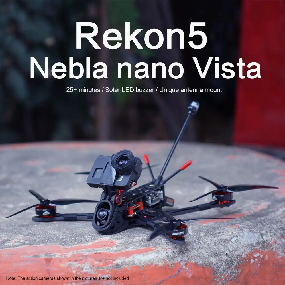 

HGLRC REKONFPV Rekon5 HD Zeus F722 Mini BL_S 28A 800mW CADDX Nebula Nano 2004 1800KV 6S 5” Mini Long Range LR5 Digital FPV Drone
