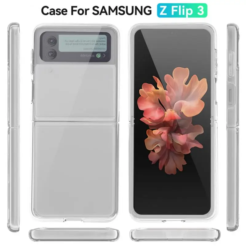 

Soft Silicon TPU/PC Celular Case For Samsung Galaxy Z Flip 3 Fundas Capa Shockproof Crystal Clear Shell Back Cover For Z Plip 3