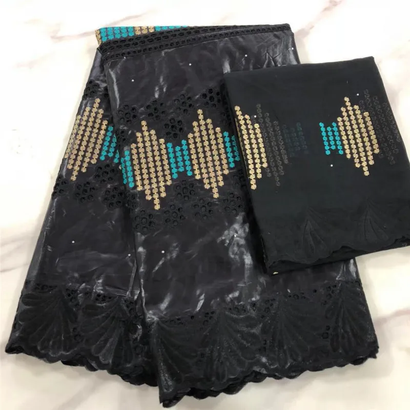 

Latest African Bazin Riche Getzners Nigerian Material Lace Tulle Fabric With Stones Embroidery France Cotton Lace Fabric 7Yards