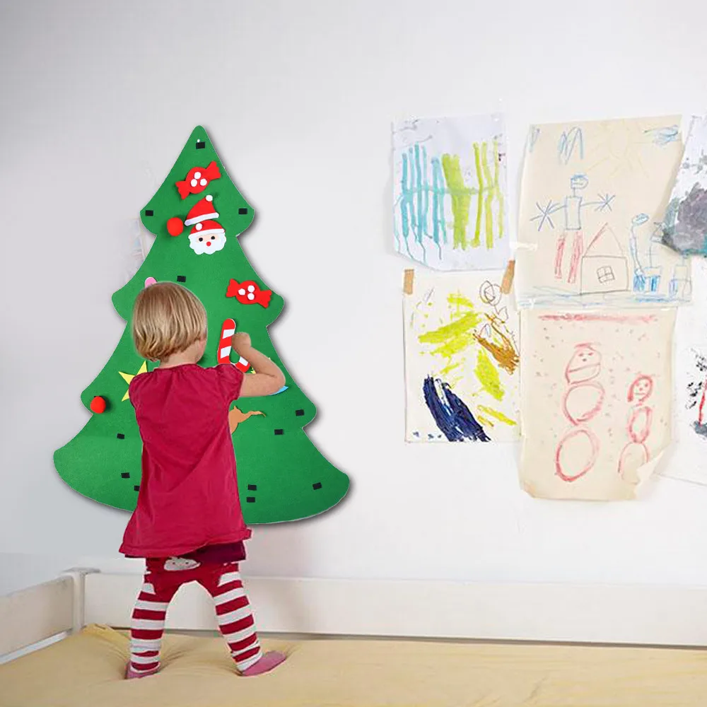 DIY войлок набор рождественской елки с украшениями для детей рождественские