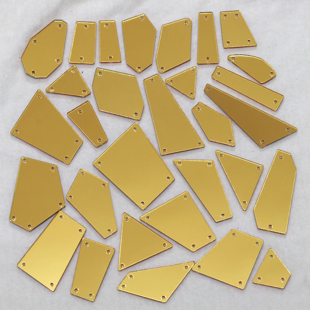 Оранжевое акриловое зеркало пришивные стразы сделай сам плоское акрил камни с