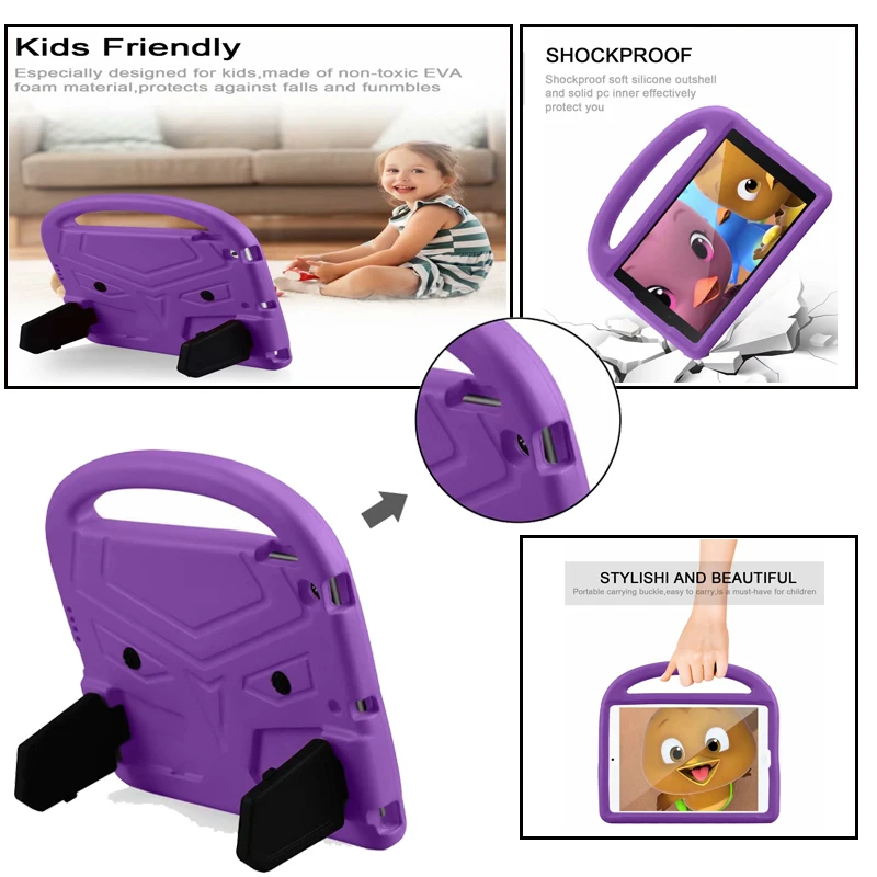 

Case With Holder For Apple IPad 10.2 inch Shockproof Kids Soft Non-toxic Children Silicone Lovely Case For IPad 7 th Generation