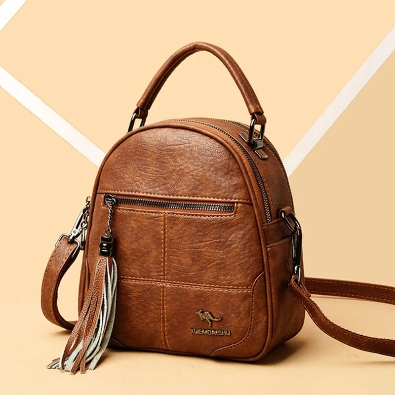 

Многофункциональный женский рюкзак сумка на плечо для женщин 2020 кожаная сумка с кисточками дизайнерские рюкзаки для девочек-подростков Sac A...