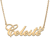 celeste name tag necklace personalized pendant jewelry gifts for mom daughter girl friend birthday christmas party present